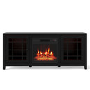 58" Fireplace TV Stand with LED Lights and 18" Electric Fireplace by LJGDeals