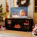 58" Fireplace TV Stand with LED Lights and 18" Electric Fireplace by LJGDeals