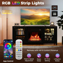 58" Fireplace TV Stand with LED Lights and 18" Electric Fireplace by LJGDeals
