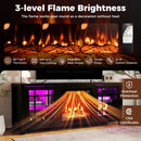 58" Fireplace TV Stand with LED Lights and 18" Electric Fireplace by LJGDeals