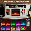 58 Inch Fireplace TV Stand with LED Lights with Storage Cabinets and Glass Doors by LJGDeals