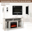 58 Inch Fireplace TV Stand with LED Lights with Storage Cabinets and Glass Doors by LJGDeals