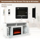 58 Inch Fireplace TV Stand with LED Lights with Storage Cabinets and Glass Doors by LJGDeals