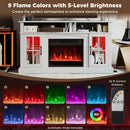 58 Inch Fireplace TV Stand with LED Lights with Storage Cabinets and Glass Doors by LJGDeals