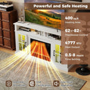 58 Inch Fireplace TV Stand with LED Lights with Storage Cabinets and Glass Doors by LJGDeals