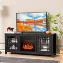58 Inch Fireplace TV Stand with Adjustable Shelves for TVs up to 65 Inch-Black by DirectDeals