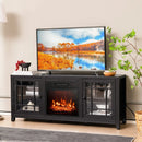 58 Inch Fireplace TV Stand with Adjustable Shelves for TVs up to 65 Inch-Black by LJGDeals