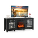 58 Inch Fireplace TV Stand with Adjustable Shelves for TVs up to 65 Inch-Black by LJGDeals