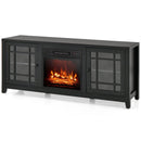 58 Inch Fireplace TV Stand with Adjustable Shelves for TVs up to 65 Inch-Black by LJGDeals