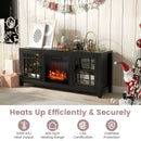 58 Inch Fireplace TV Stand with Adjustable Shelves for TVs up to 65 Inch-Black by DirectDeals