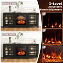 58 Inch Fireplace TV Stand with Adjustable Shelves for TVs up to 65 Inch-Black by DirectDeals