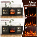 58 Inch Fireplace TV Stand with Adjustable Shelves for TVs up to 65 Inch-Black by LJGDeals