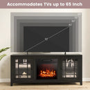 58 Inch Fireplace TV Stand with Adjustable Shelves for TVs up to 65 Inch-Black by DirectDeals