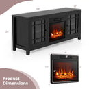 58 Inch Fireplace TV Stand with Adjustable Shelves for TVs up to 65 Inch-Black by LJGDeals