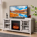 58 Inch Fireplace TV Stand with Adjustable Shelves for TVs up to 65 Inch-Natural by LJGDeals