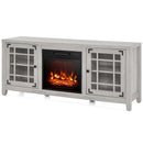 58 Inch Fireplace TV Stand with Adjustable Shelves for TVs up to 65 Inch-Natural by LJGDeals