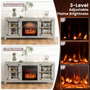 58 Inch Fireplace TV Stand with Adjustable Shelves for TVs up to 65 Inch-Natural by LJGDeals