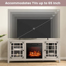 58 Inch Fireplace TV Stand with Adjustable Shelves for TVs up to 65 Inch-Natural by LJGDeals