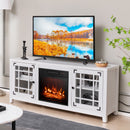 58 Inch Fireplace TV Stand with Adjustable Shelves for TVs up to 65 Inch-White by DirectDeals