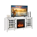 58 Inch Fireplace TV Stand with Adjustable Shelves for TVs up to 65 Inch-White by DirectDeals
