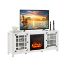 58 Inch Fireplace TV Stand with Adjustable Shelves for TVs up to 65 Inch-White by LJGDeals