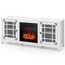 58 Inch Fireplace TV Stand with Adjustable Shelves for TVs up to 65 Inch-White by LJGDeals