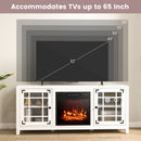 58 Inch Fireplace TV Stand with Adjustable Shelves for TVs up to 65 Inch-White by DirectDeals