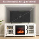 58 Inch Fireplace TV Stand with Adjustable Shelves for TVs up to 65 Inch-White by LJGDeals