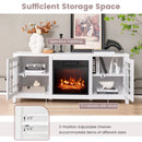 58 Inch Fireplace TV Stand with Adjustable Shelves for TVs up to 65 Inch-White by LJGDeals