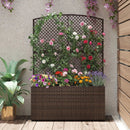 58 Inch Raised Garden Bed with Trellis and Wicker Planter Box by LJGDeals