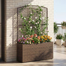 58 Inch Raised Garden Bed with Trellis and Wicker Planter Box by LJGDeals