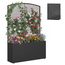 58 Inch Raised Garden Bed with Trellis and Wicker Planter Box by DirectDeals