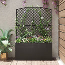 58 Inch Raised Garden Bed with Trellis and Wicker Planter Box by LJGDeals