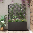 58 Inch Raised Garden Bed with Trellis and Wicker Planter Box by DirectDeals