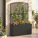58 Inch Raised Garden Bed with Trellis and Wicker Planter Box by LJGDeals