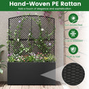 58 Inch Raised Garden Bed with Trellis and Wicker Planter Box by DirectDeals