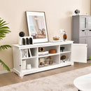 58 Inch TV Stand with 2 Cabinets and Adjustable Shelves for TVs up to 65 Inch-White by LJGDeals