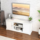 58 Inch TV Stand with 2 Cabinets and Adjustable Shelves for TVs up to 65 Inch-White by LJGDeals