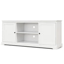 58 Inch TV Stand with 2 Cabinets and Adjustable Shelves for TVs up to 65 Inch-White by LJGDeals