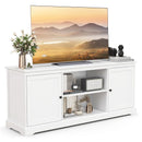 58 Inch TV Stand with 2 Cabinets and Adjustable Shelves for TVs up to 65 Inch-White by LJGDeals