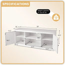 58 Inch TV Stand with 2 Cabinets and Adjustable Shelves for TVs up to 65 Inch-White by LJGDeals