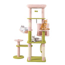 58 Inch Tall Multi-Level Cat Tree Aesthetic Floral Kitten Tower-Pink by LJGDeals