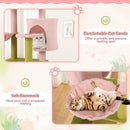 58 Inch Tall Multi-Level Cat Tree Aesthetic Floral Kitten Tower-Pink by LJGDeals