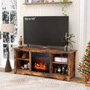 58 Inches TV Stand for Flat Screen TVs Up to 65 Inches with 18 Inches Electric Fireplace Heater by DirectDeals