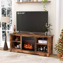 58 Inches TV Stand for Flat Screen TVs Up to 65 Inches with 18 Inches Electric Fireplace Heater by LJGDeals