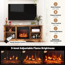 58 Inches TV Stand for Flat Screen TVs Up to 65 Inches with 18 Inches Electric Fireplace Heater by LJGDeals
