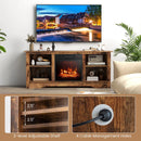 58 Inches TV Stand for Flat Screen TVs Up to 65 Inches with 18 Inches Electric Fireplace Heater by LJGDeals