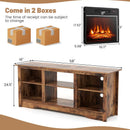 58 Inches TV Stand for Flat Screen TVs Up to 65 Inches with 18 Inches Electric Fireplace Heater by LJGDeals
