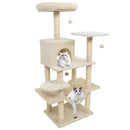 58" Multi-Level Cat Tree Soft Plush Cat Tower with Padded Top Perch by LJGDeals