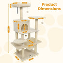 58" Multi-Level Cat Tree Soft Plush Cat Tower with Padded Top Perch by LJGDeals